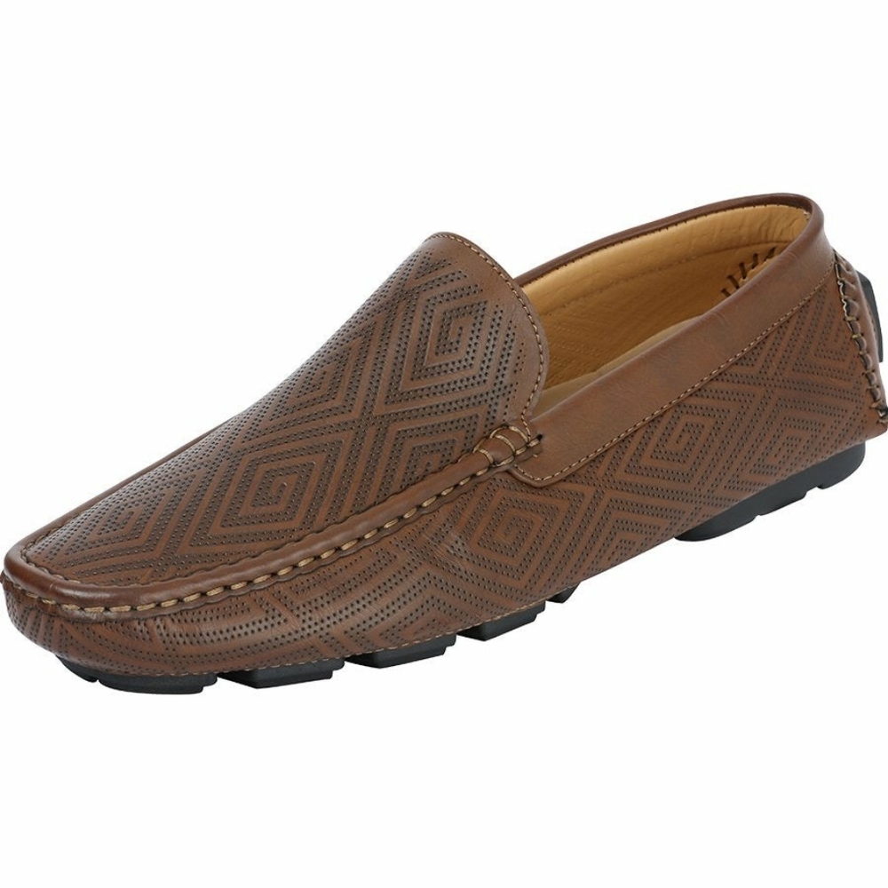 Zapatos Mocasines Sinteticos de PU Para Hombre 'El General' BROWN-41281
